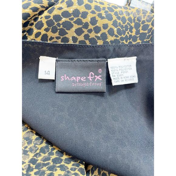 Newport News Shape FX Leopard Ruffle Maxi Gown Sz 14 - Picture 10 of 10